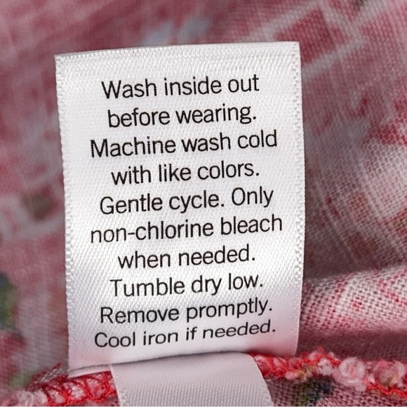 Small LC Lauren Conrad Linen Blend Skirt Fuchsia Pink Rose Floral Aline Lined - Picture 13 of 13